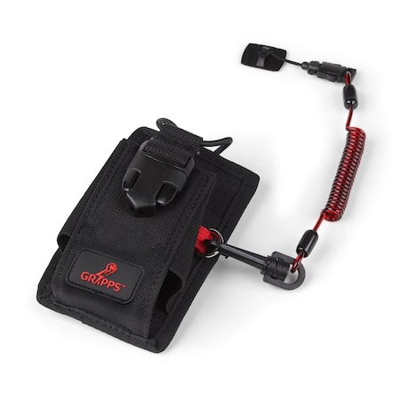 Gripps Adjustable Two-Way Radio Holster With Coil E-Tether And E-Catch H02035